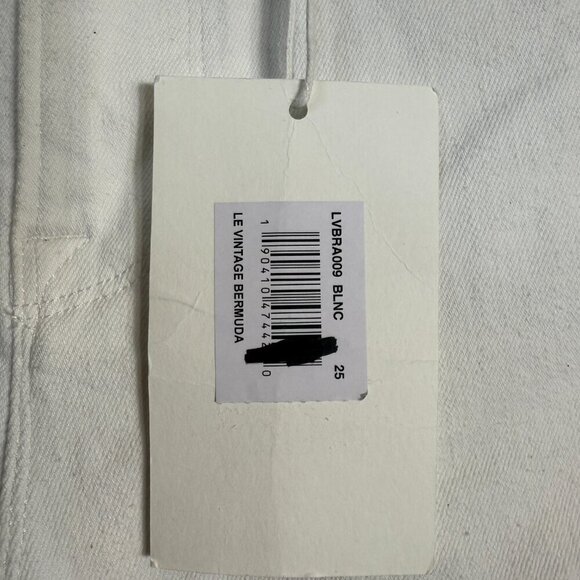 Frame Le Vintage Bermuda Shorts Women's 25 White Denim High Rise Stretch NWT - Picture 7 of 15